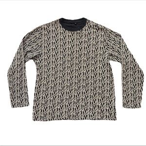 Stussy Men’s T shirts Long Sleeve All Over Logo Print Size Small